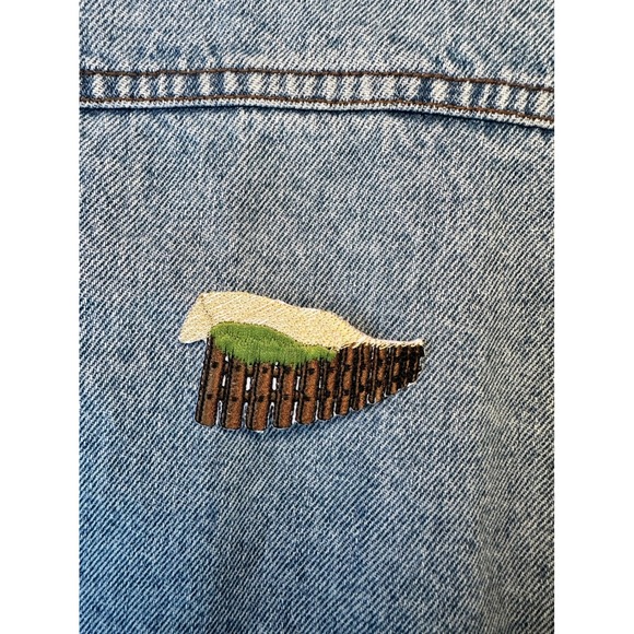 Golf Bunker Grass Fence‎ Iron on Patch Embroidered Applique Nature DIY Crafting - Picture 1 of 5